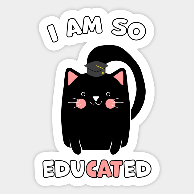 Black Cat Graduation Gift Cat Lover Sticker by kindOmagic